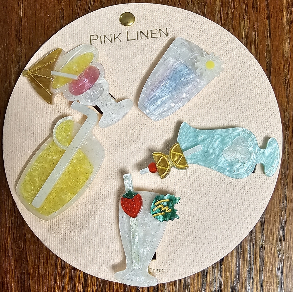 Tropical Vacay Drink Hair clips Set of Five NIP - Picture 6 of 6